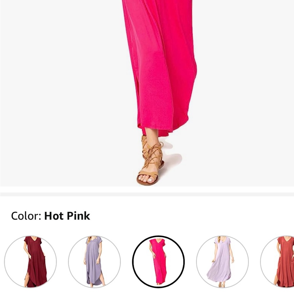 ENTRO hot pink v neck T-shirt dress 3x/4x oversized - Picture 5 of 10